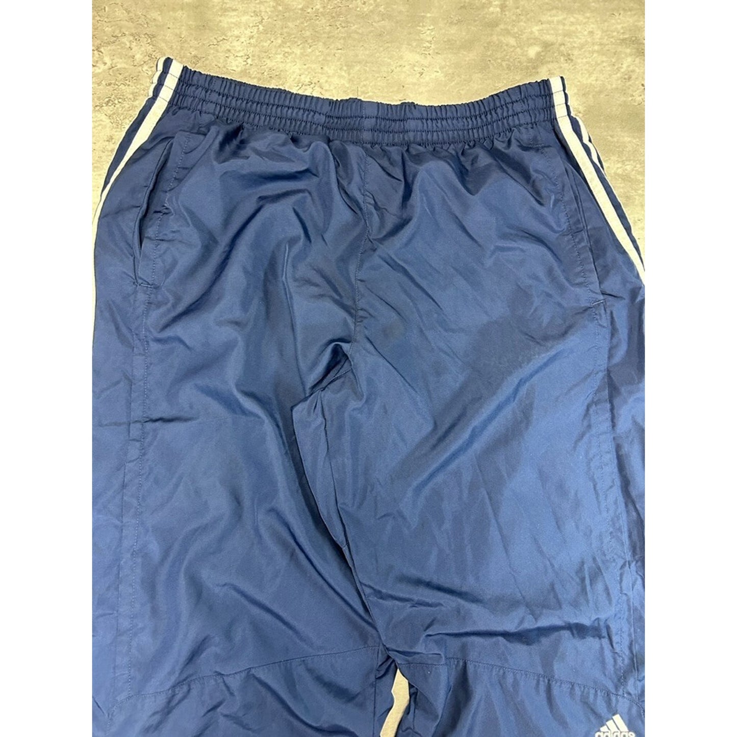 Vintage 2000s Adidas Three Stripes Athletic Nylon Track Pants Size Large Blue