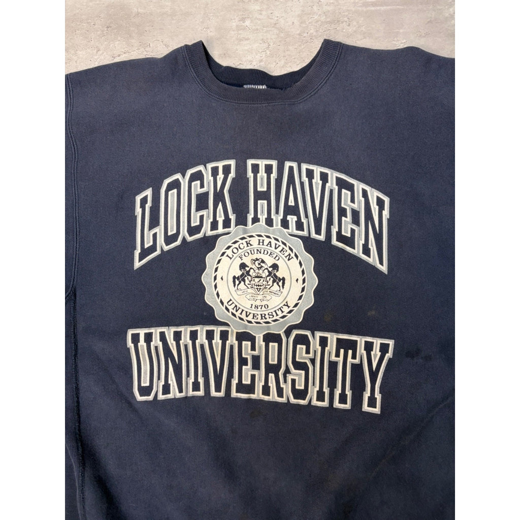 Vintage 90s Lock Haven University NCAA Champion Reverse Weave Sweatshirt Sz 2XL