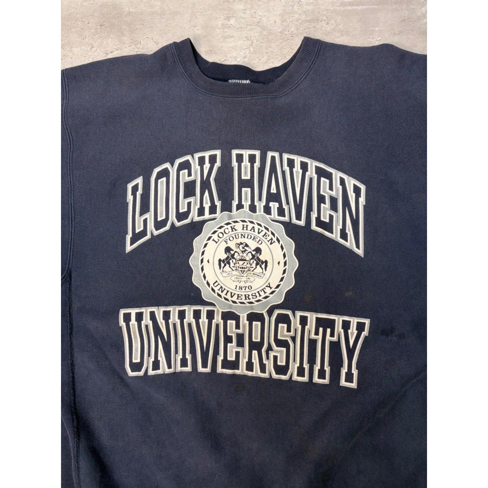 Vintage 90s Lock Haven University NCAA Champion Reverse Weave Sweatshirt Sz 2XL