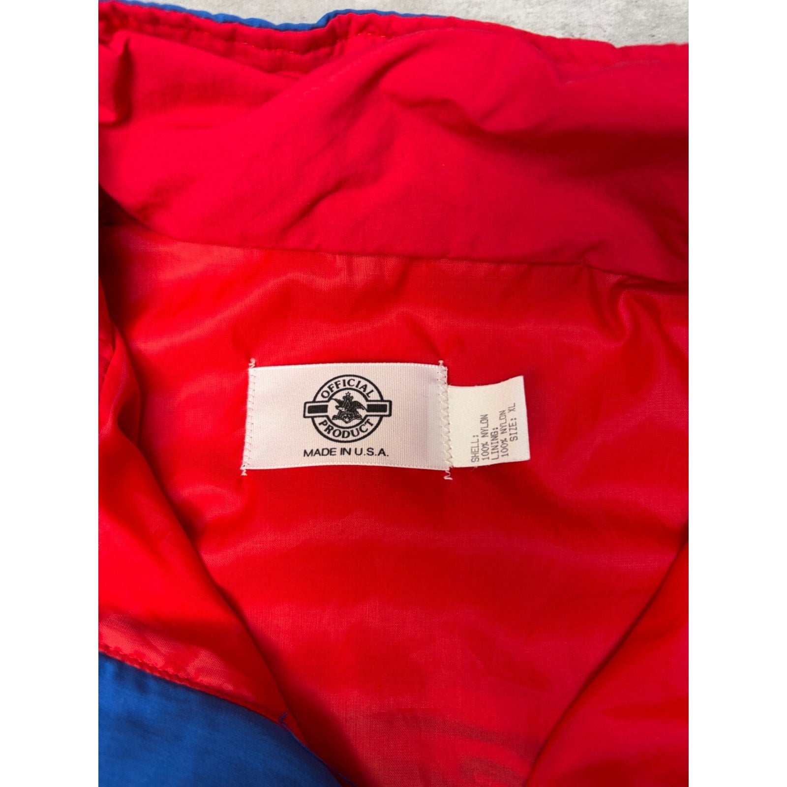 Vintage 90s Team Budweiser Nascar Team Full Zip Bomber Jacket Size XL