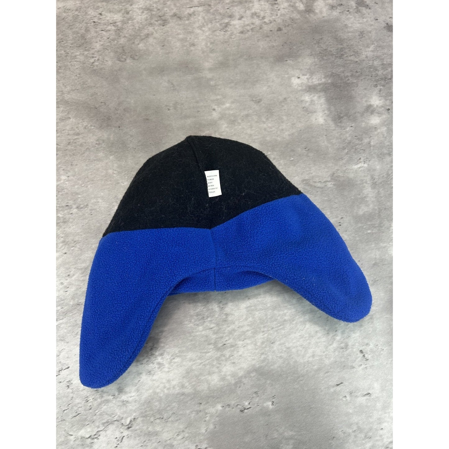 Vintage Graphic Flame Print Ear Flap Beanie Hat OSFA Blue/Black