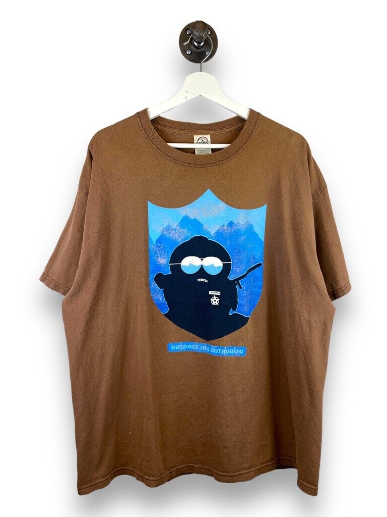 Vintage Y2K South Park Cartman Respect My Authority Tv Show T-Shirt Size XL