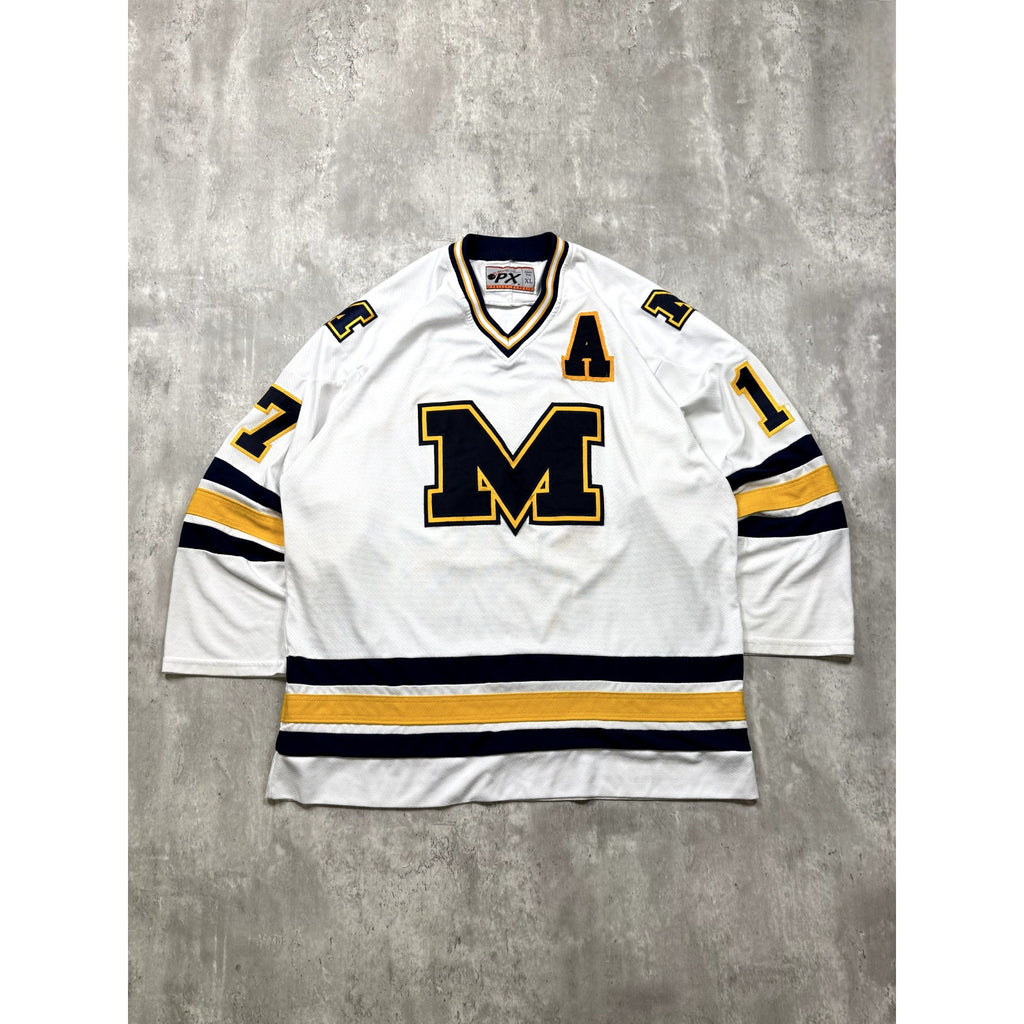 Vintage Michigan Wolverines #17 NCAA Stitched Hockey Jersey Size XL