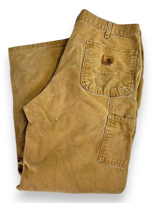 Vintage Carhartt Canvas Work Wear Carpenter Pants Size 34W Beige