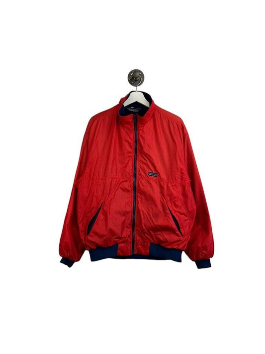 Vintage 90s Patagonia Fleece Lined Nylon Full Zip Bomber Jacket Size Large Red
