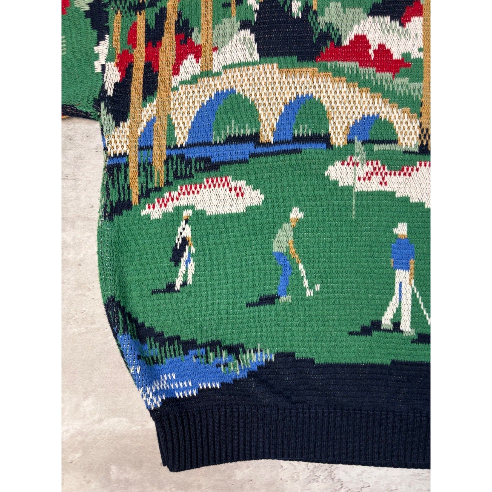 Vintage 90s Crossings Golf All Over Print Knit Sweater Size Large