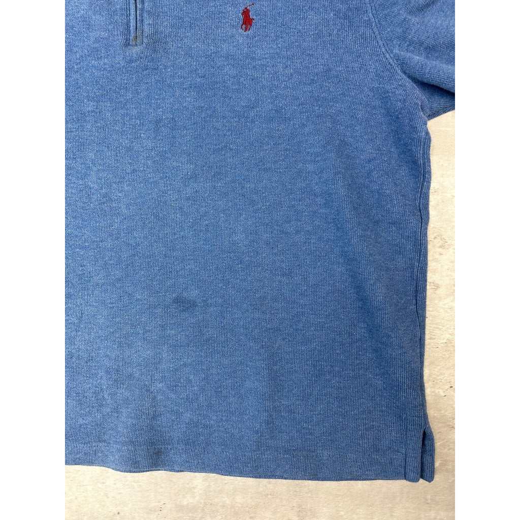 Vintage Polo Ralph Lauren Embroidered Pony 1/4 Zip Sweatshirt Size Large
