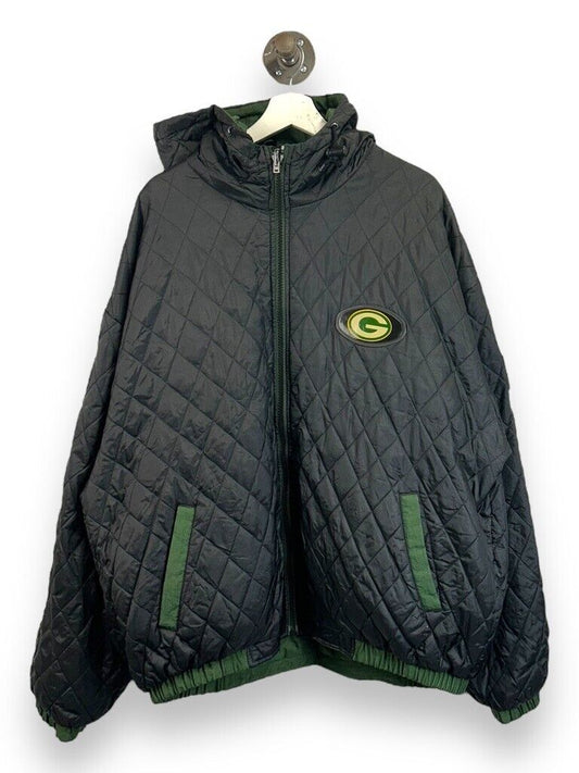 Vintage 90s Green Bay Packers NFL Insulated Reversible Nylon Jacket Size 2XL