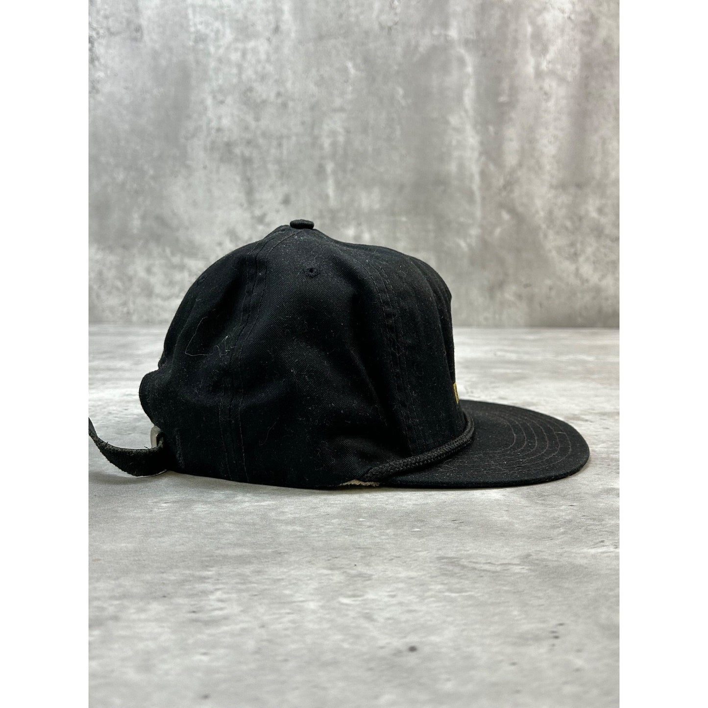 Vintage 90s BIg Als Embroidered Spellout Logo Strapback Hat OSFA Black