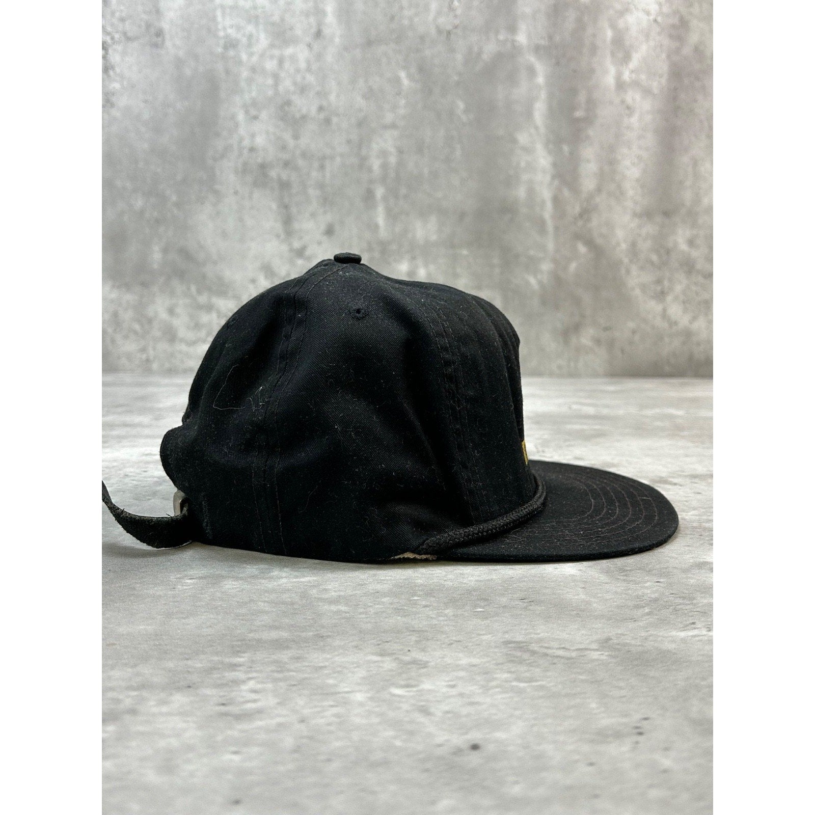 Vintage 90s BIg Als Embroidered Spellout Logo Strapback Hat OSFA Black