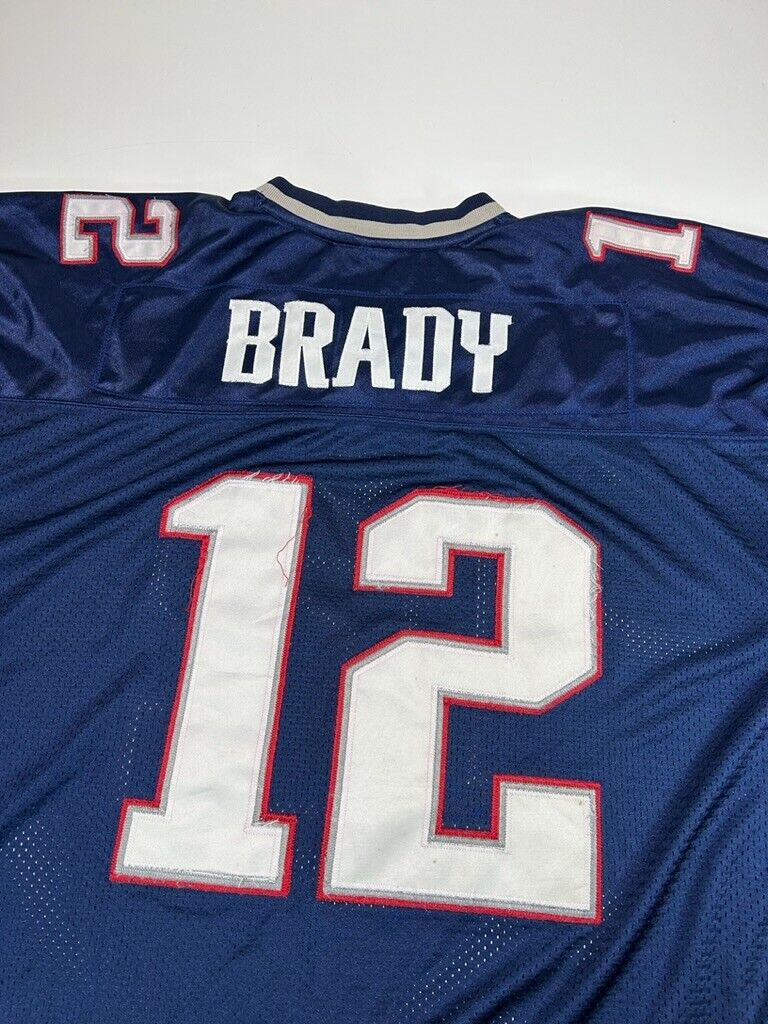 Tom Brady #12 New England Patriots NFL Football Reebok Jersey Size 2XL