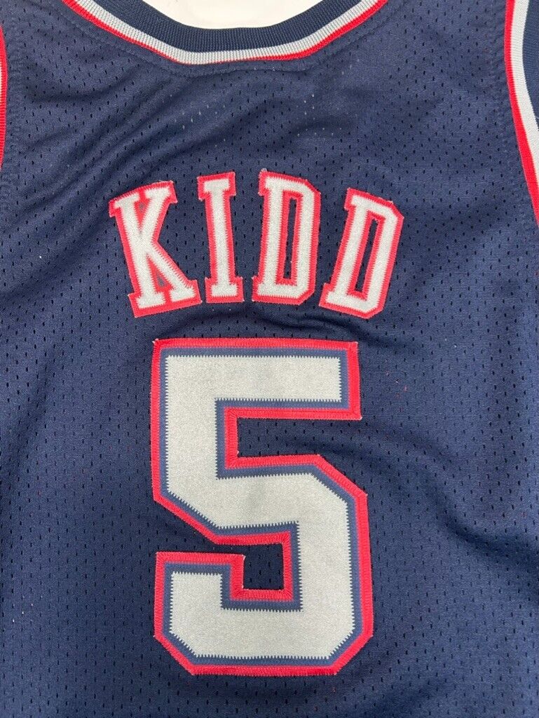 VTG Jason Kidd #5 New Jersey Nets NBA Stitched Swingman Jersey Size YOUTH Medium