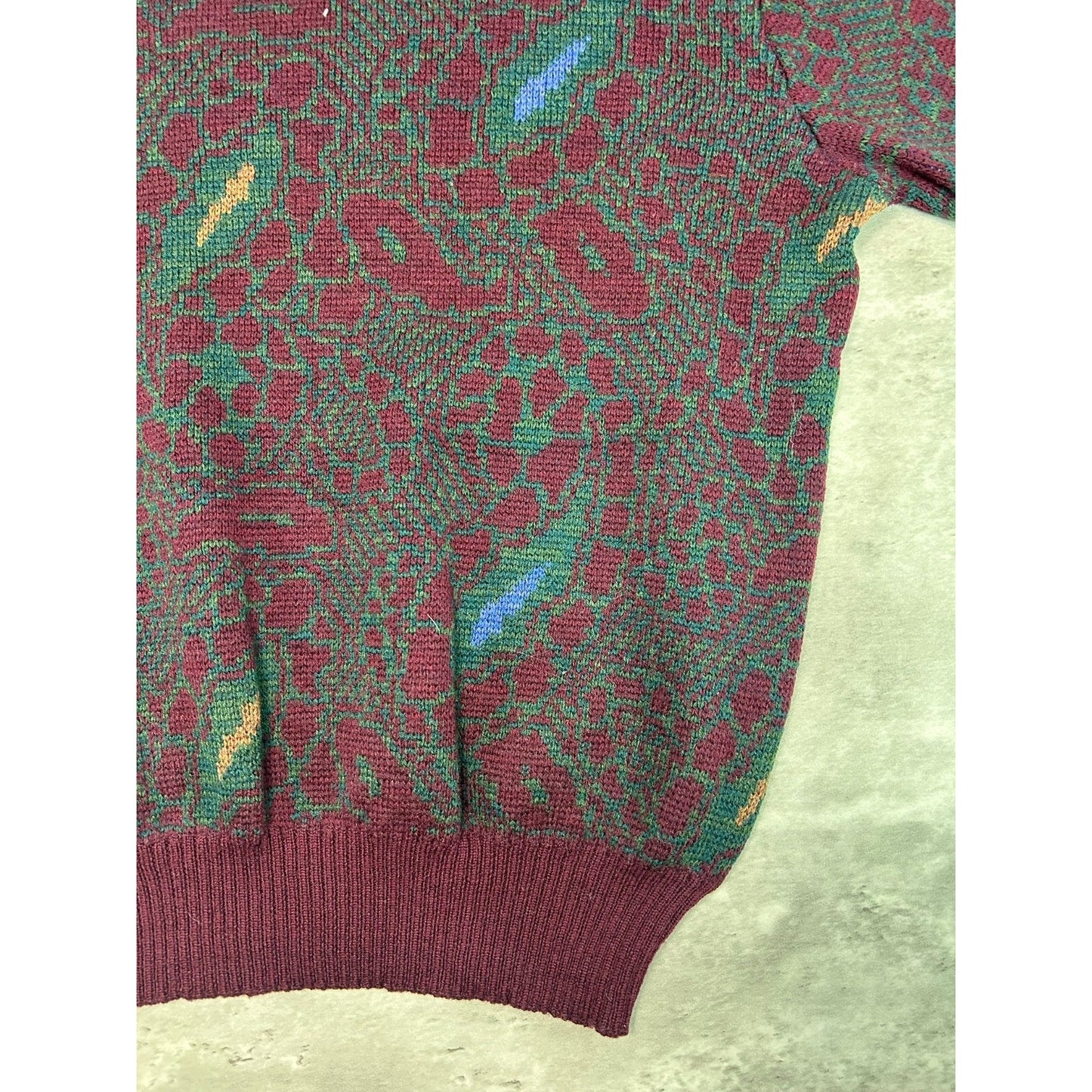 Vintage 90s St Michaels Paisley Print Pullover Knit Sweater Size Small