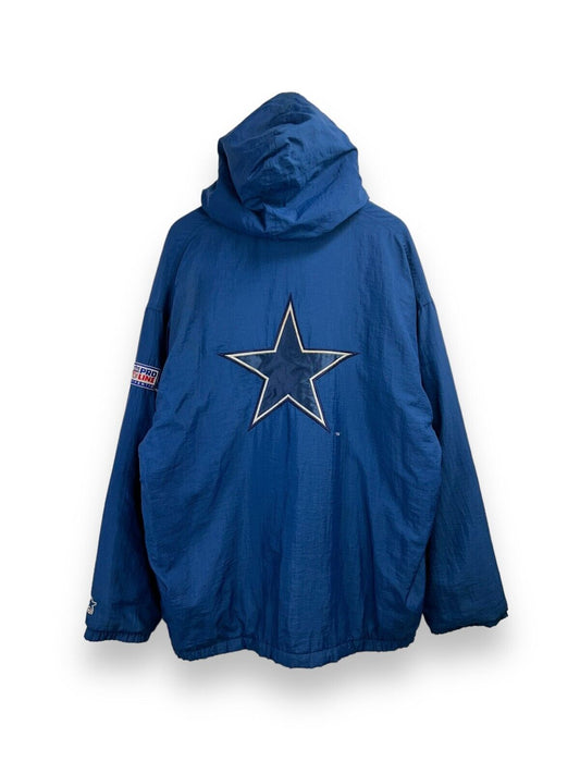 Vintage 90s Dallas Cowboys NFL Insulated Full Zip Starter Jacket Size XL Blue