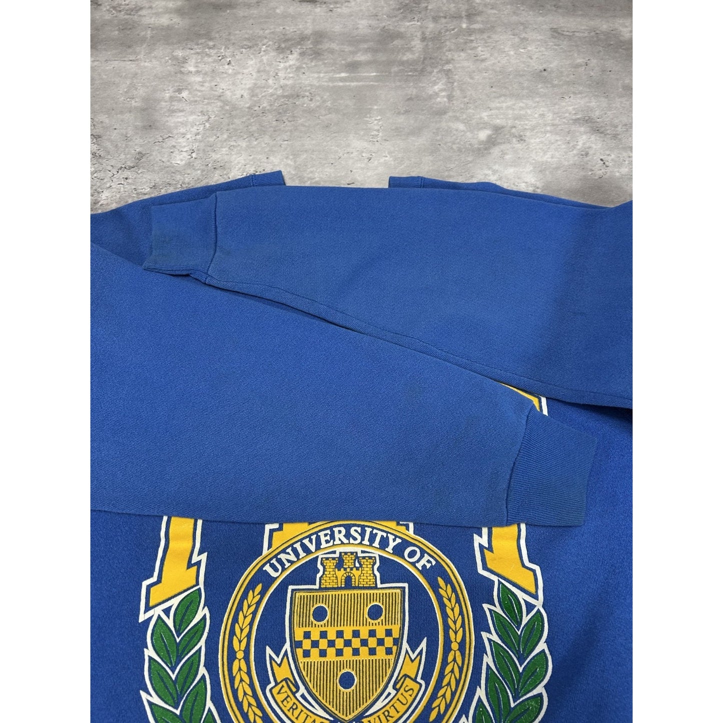 Vintage 90s Pitt Panthers NCAA Collegiate Crest Graphic Sweatshirt Size Large