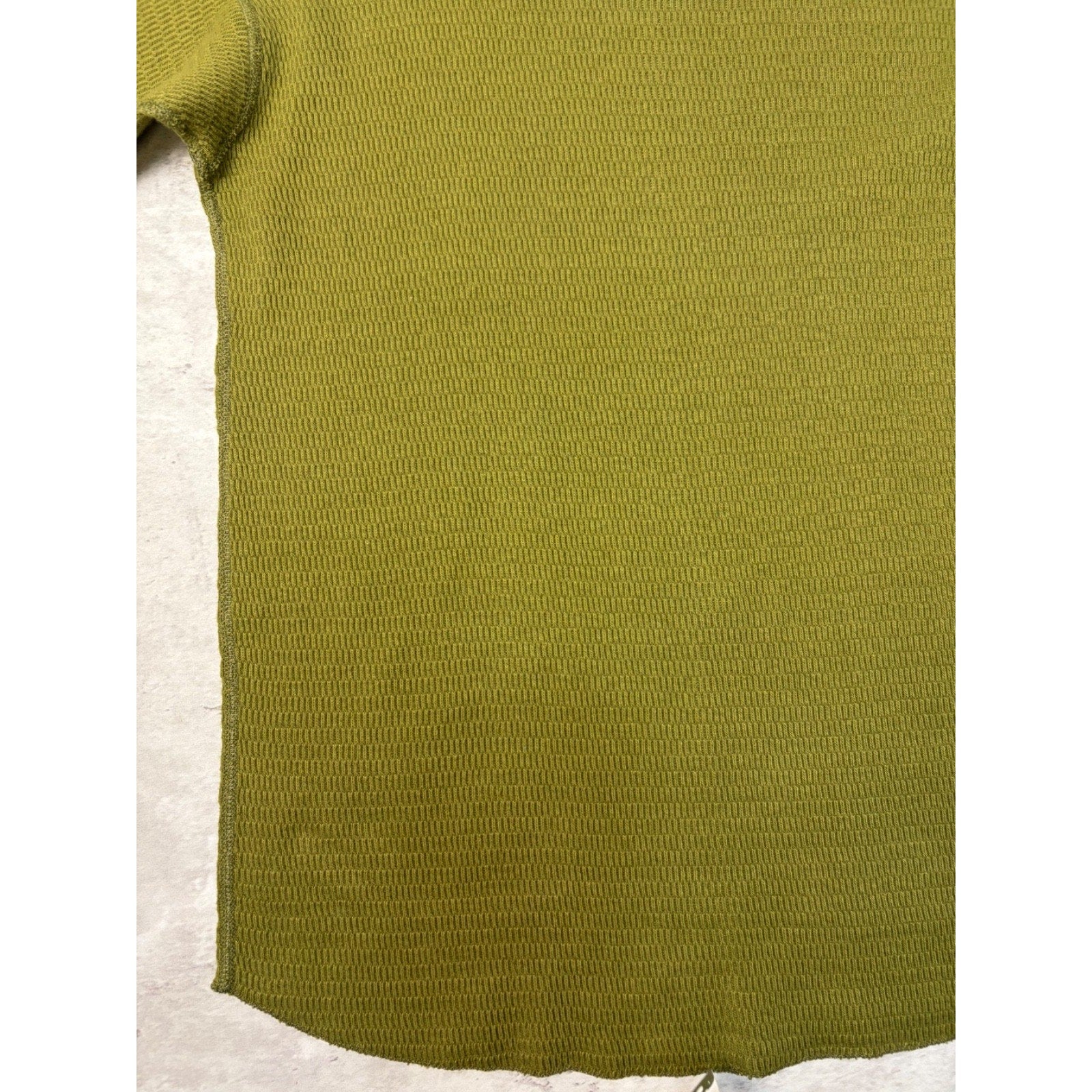 Vintage Green Thermal Long Sleeve T-Shirt Size Large