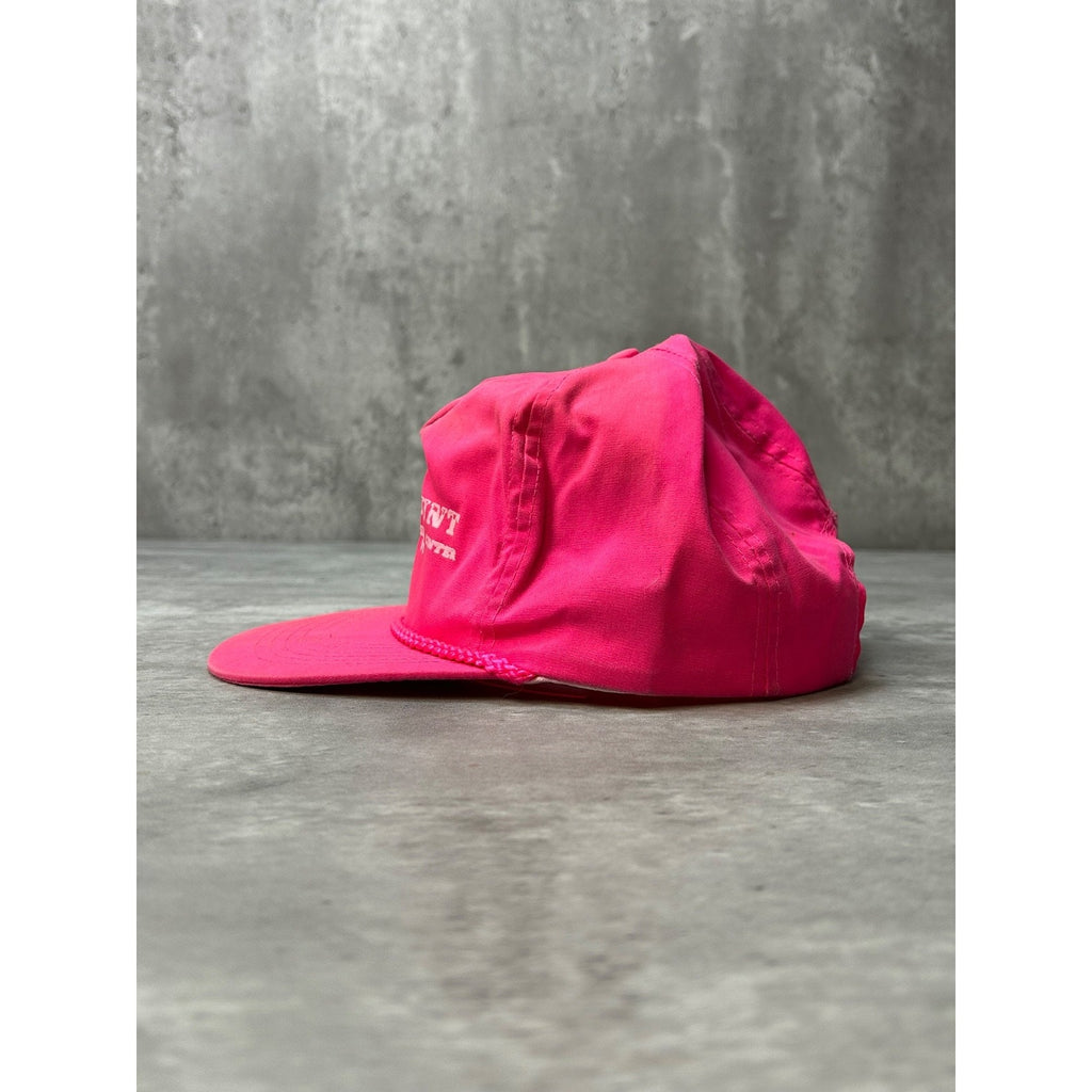 Vintage 90s J&J Discount Spellout Graphic Pink Strapback Hat OSFA
