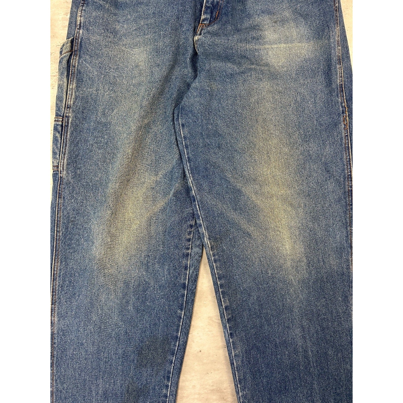 Vintage Y2K Mecca USA Baggy Fit Medium Wash Denim Carpenter Pants Size 34