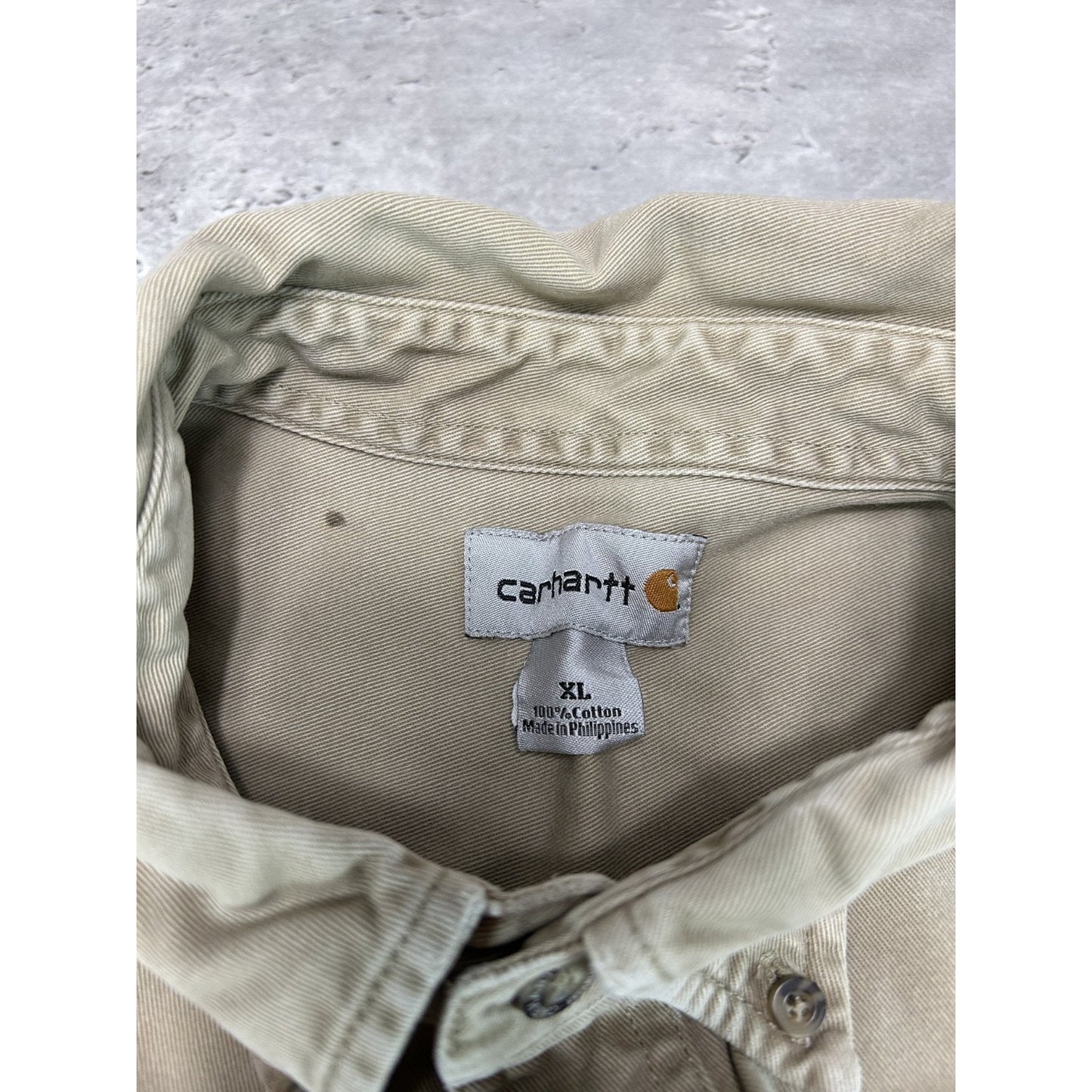 Vintage 90s Carhartt Workwear Double Pocket Long Sleeve Button Up Shirt Sz XL