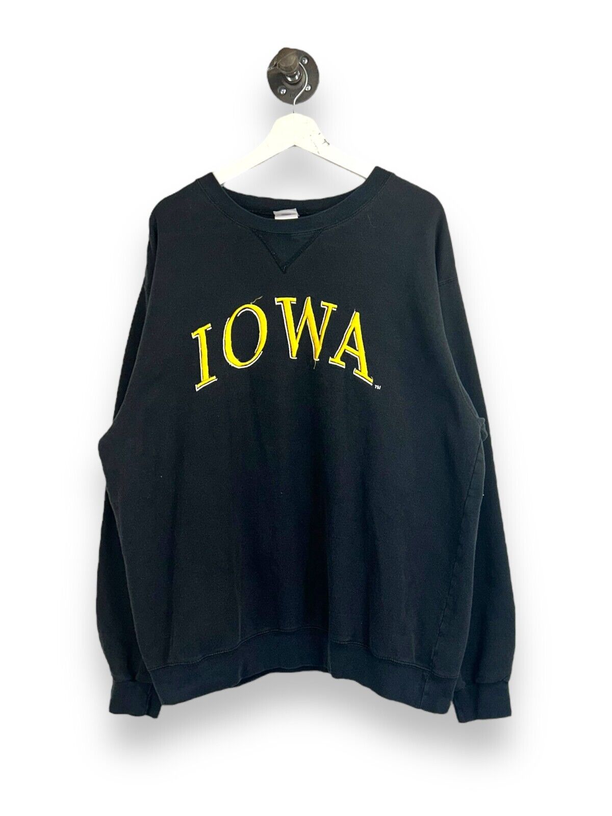 Iowa Hawkeyes NCAA Collegiate Arc Spell Out Pull Over Sweatshirt Size XL Black