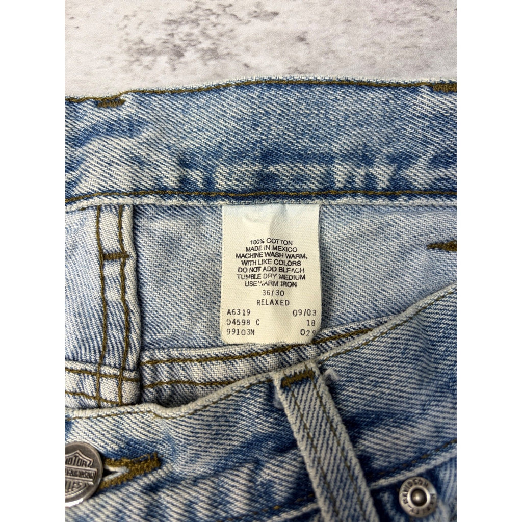 Vintage Harley Davidson Light Wash Denim Pants Size 35