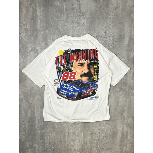 Vintage Dale Jarrett #88 Nascar The Winning Edge Graphic T-Shirt Size XL White