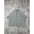 Vintage Nautica Single Pocket Plaid Cropped Button Up Shirt Size XL