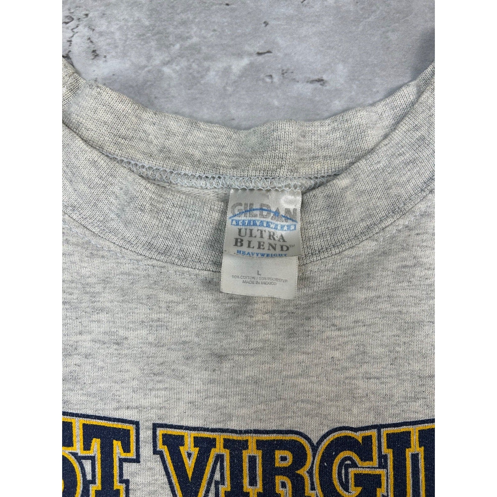Vintage 90s West Virginia Mountaineers NCAA Football Graphic Sweatshirt Sz Large