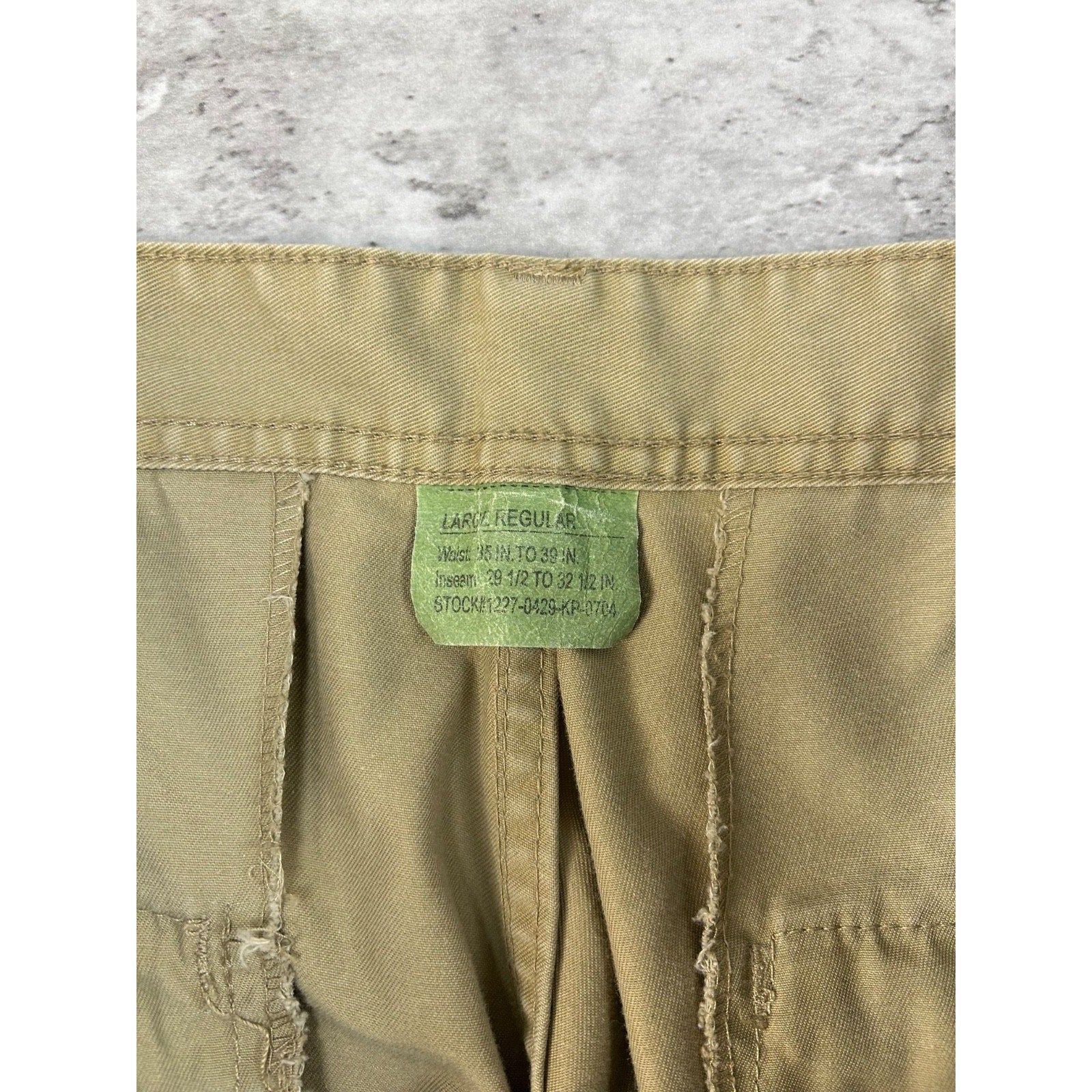 Vintage Military Issue Tactical Multi Pocket Beige Cargo Pants Size 38