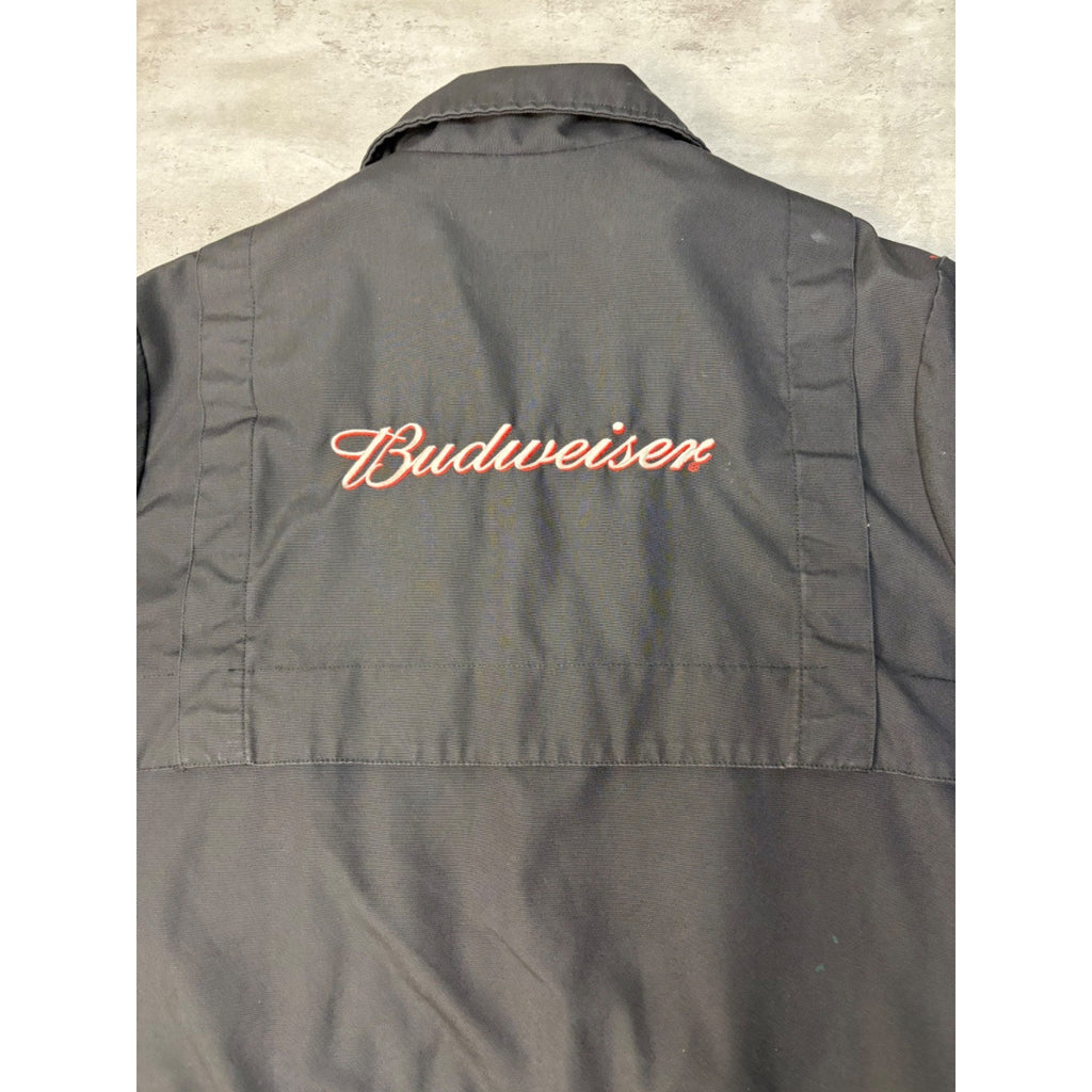 Vintage 80s/90s Budweiser Embroidered Logo Full Zip Bomber Jacket Size XL