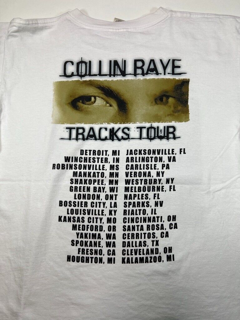 Vintage 2000 Collin Raye Tracks Tour Country Music Graphic T-Shirt Size Large