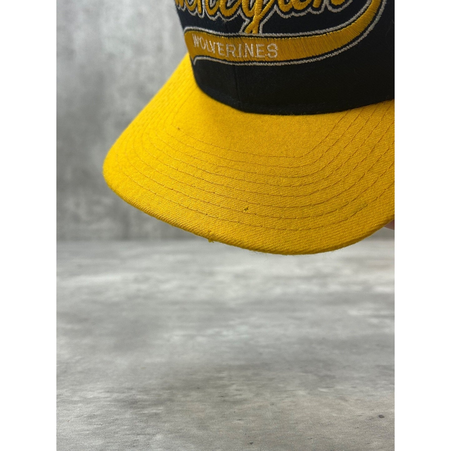 Vintage 90s Michigan Wolverines NCAA Starter Tailsweep Snapback Hat OSFA