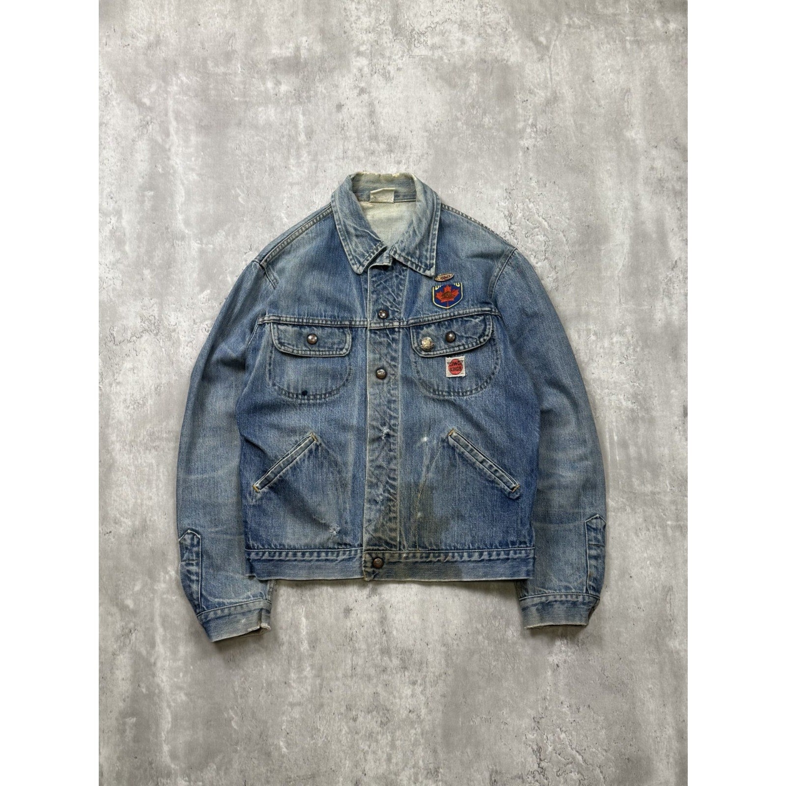 Vintage 1960s GWG Kings Medium Wash Denim Trucker Jacket Size Medium