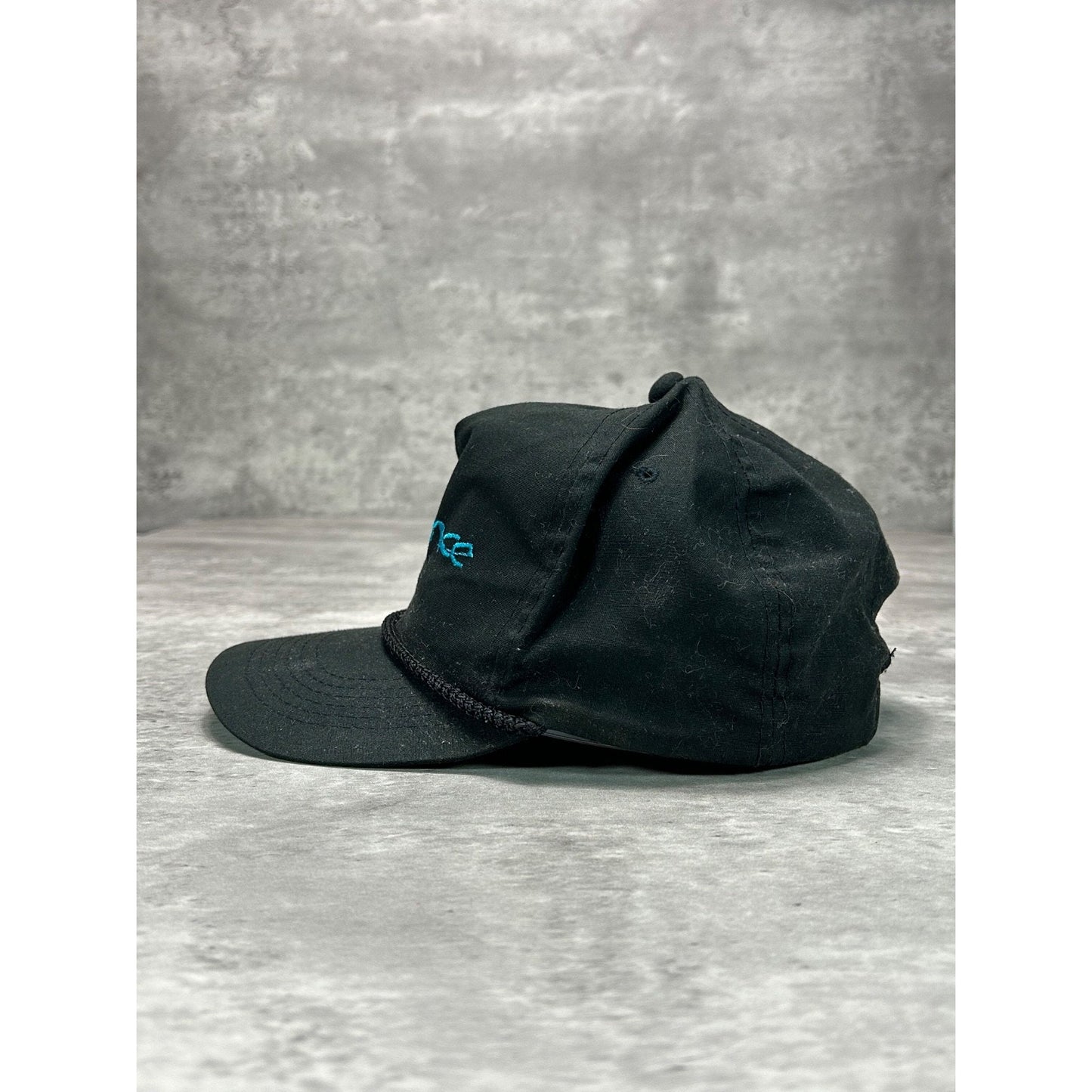 Vintage Defrance Embroidered Spellout Snapback Hat OSFA Black/Blue