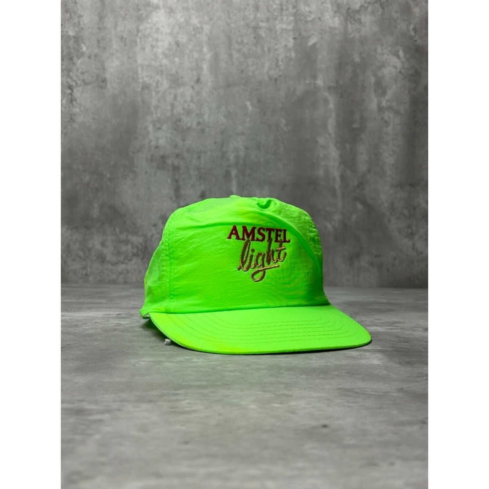 Vintage 90s Amstel Light Beer Promo Embroidered Spellout Snapback Hat OSFA