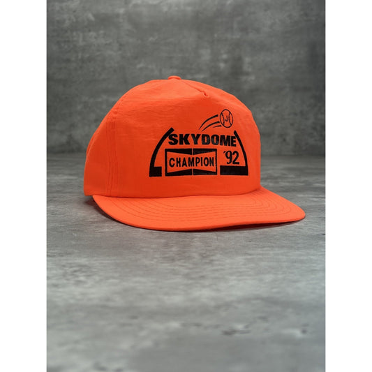Vintage 1992 Skydome Champion Spellout Graphic Snapback Hat OSFA Neon Orange