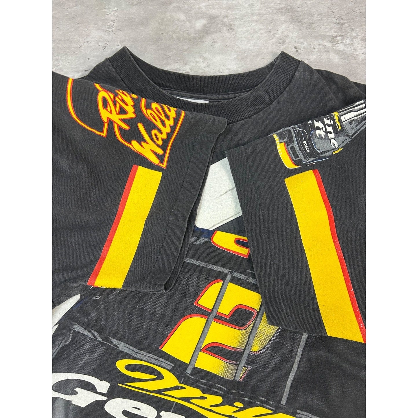 Vintage 90s Rusty Wallace #2 Nascar All Over Print Racing T-Shirt Size Medium