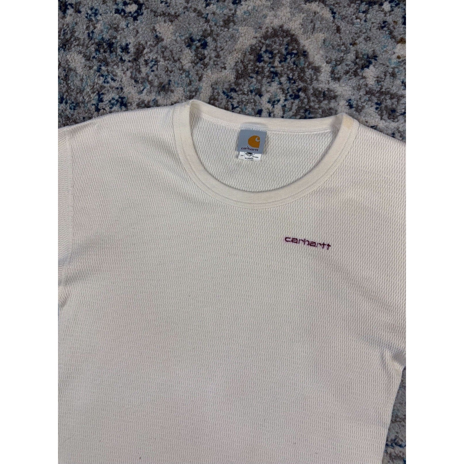 Vintage 90s Carhartt Embroidered Spellout Thermal Long Sleeve T-Shirt Size XL