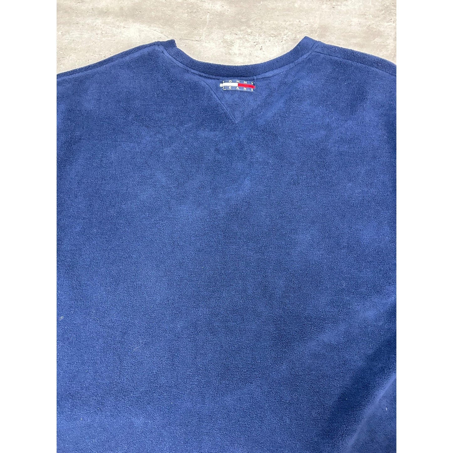 Vintage Tommy Jeans Embroidered Logo Pullover Fleece Sweatshirt Size 2XL