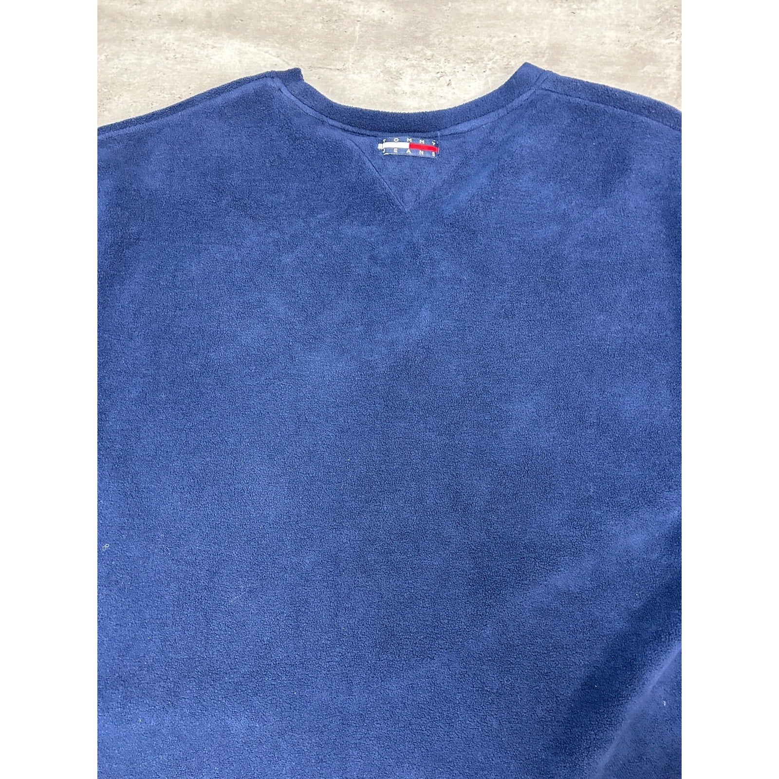Vintage Tommy Jeans Embroidered Logo Pullover Fleece Sweatshirt Size 2XL