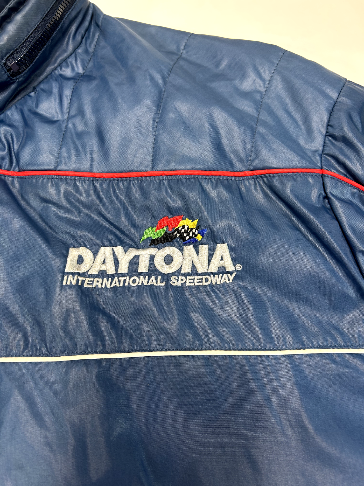 Vintage 70s/80s Daytona Speedway Nascar Full Zip Nylon Bomber Jacket Size Large