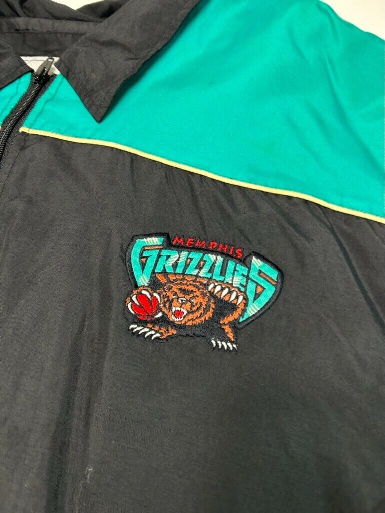 Memphis Grizzlies NBA Embroidered Spellout Full Zip Collared Jacket Size XL