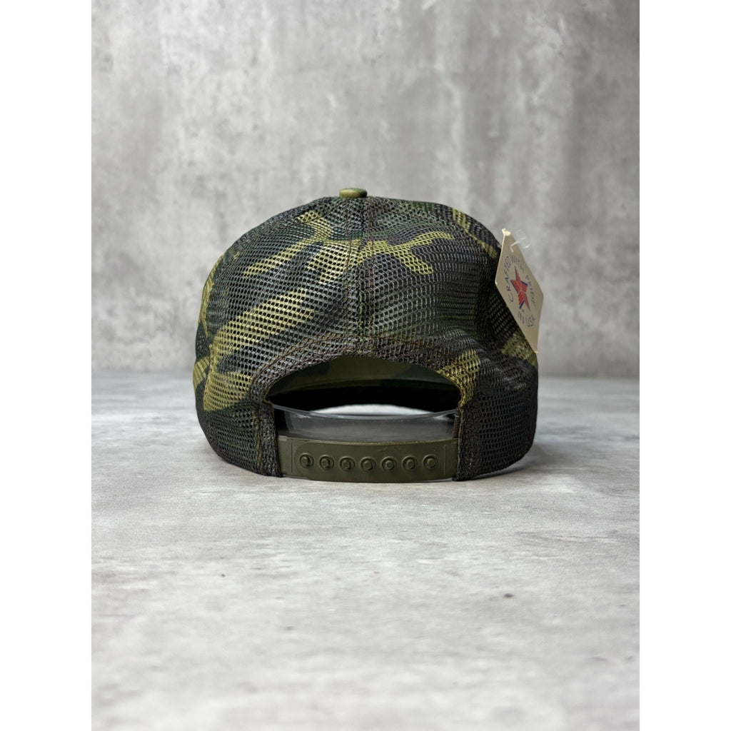 Vintage Goode Co Barbecue Embroidered Patch Camo Trucker Snapback Hat OSFA