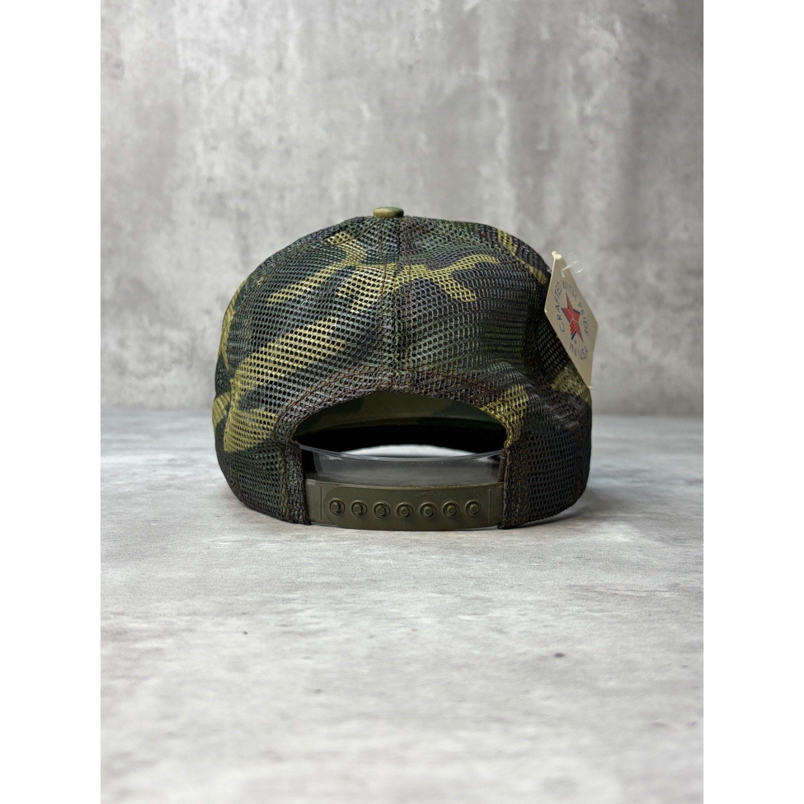 Vintage Goode Co Barbecue Embroidered Patch Camo Trucker Snapback Hat OSFA