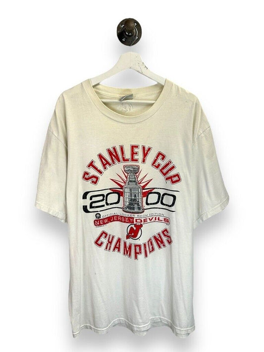 Vintage 2000 New Jersey Devils NHL Stanley Cup Champs Graphic T-Shirt Size XL