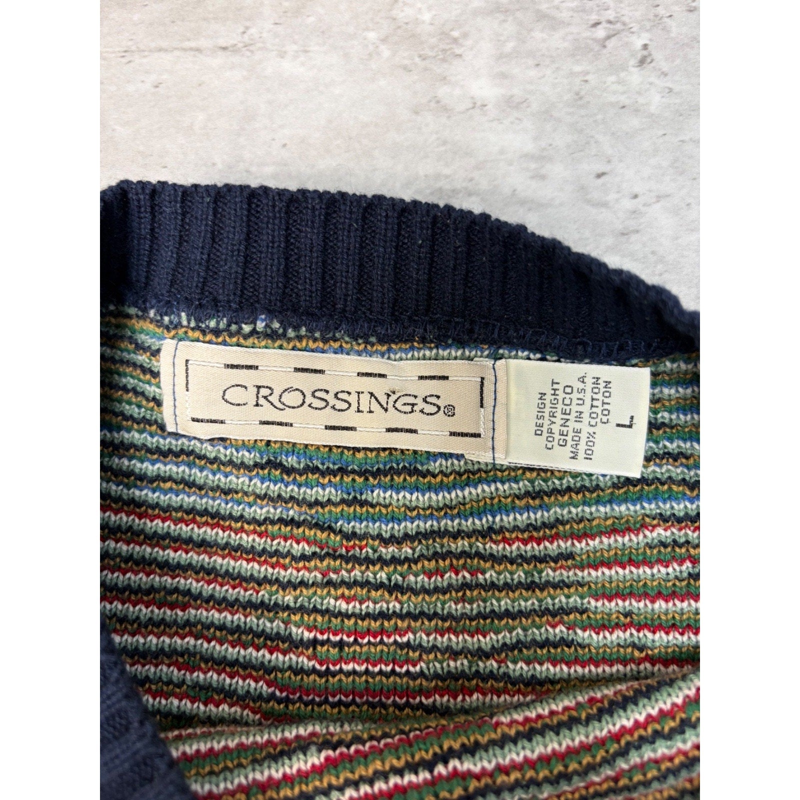 Vintage 90s Crossings Golf All Over Print Knit Sweater Size Large