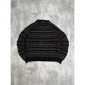 Vintage 90s Robert Bruce Abstract Striped Pullover Knit Sweater Size Medium