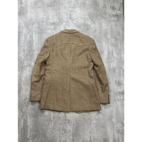 Vintage 1980s Barrage California Wool Blend Beige Sport Jacket Size 42 Regular