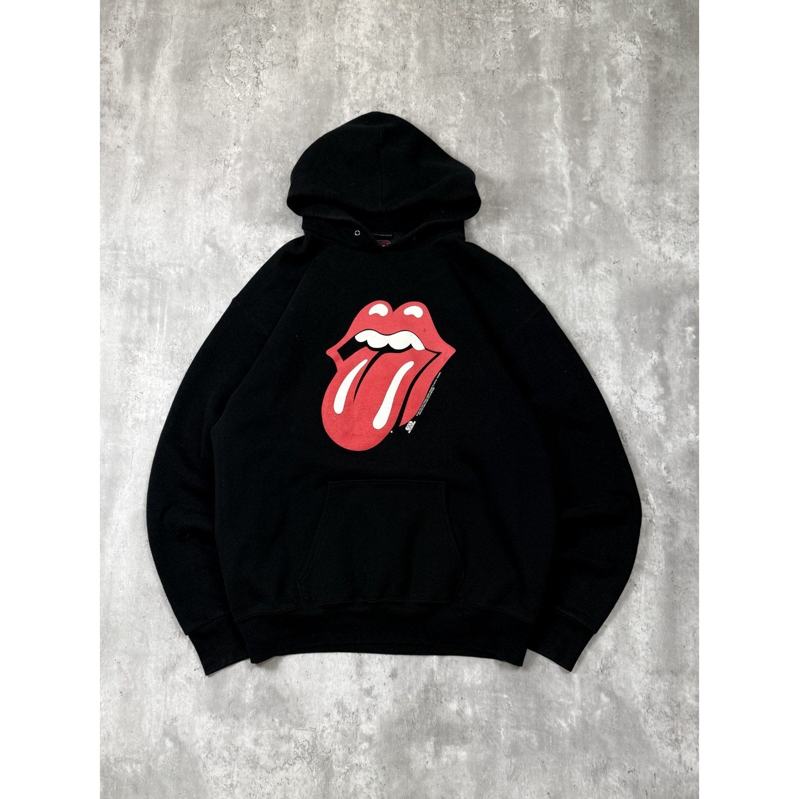 Vintage 2001 Rolling Stones Classic Logo Rock Music Hooded Sweatshirt Size 2XL