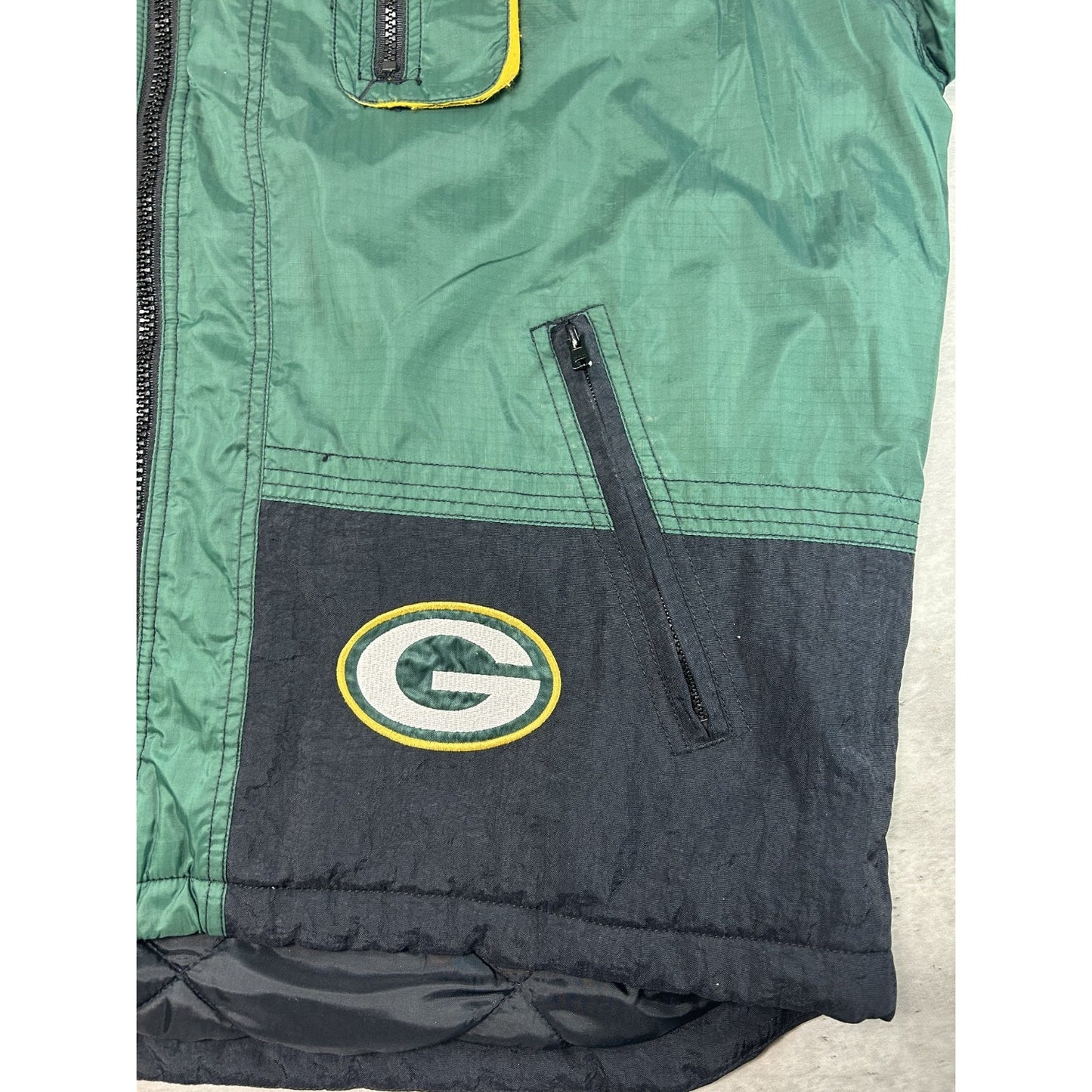 Vintage 90s Green Bay Packers NFL Logo 7 Embroidered Full Zip Jacket Size XL